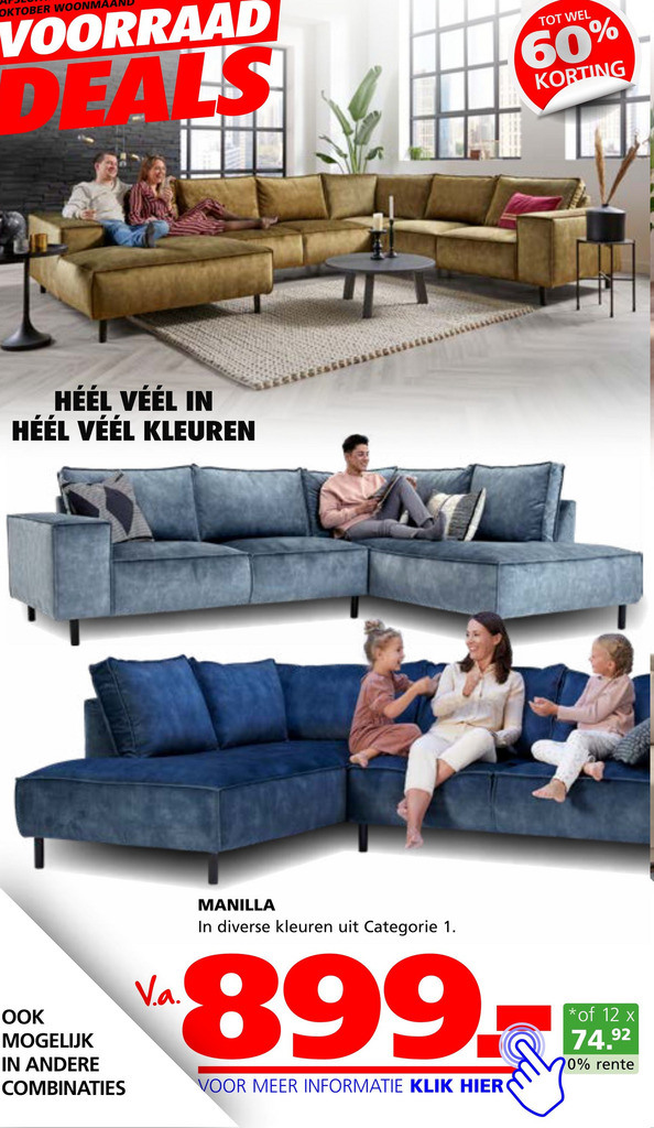 Manilla aanbieding bij Seats and Sofas
