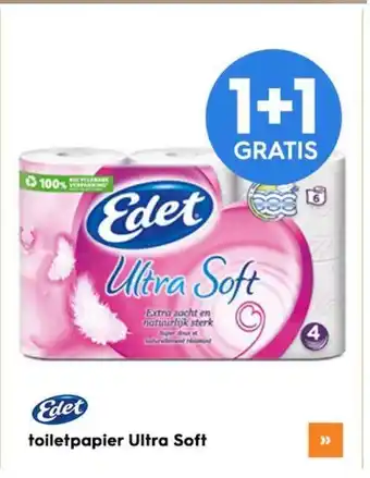 Blokker Edet toiletpapier ultra soft 1+1 gratis aanbieding