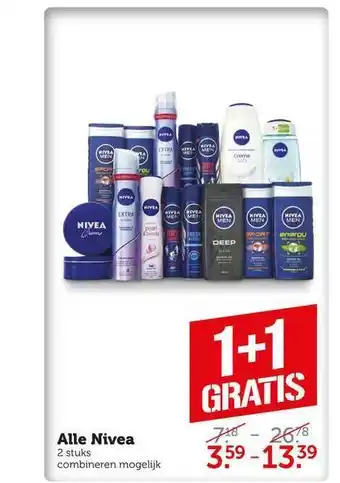 CoopCompact Alle nivea 1+1 gratis aanbieding