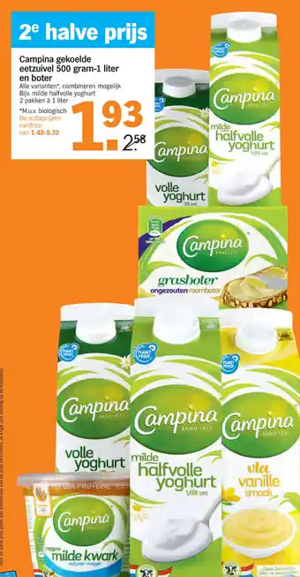 Albert Heijn Campina gekoelde eetzuivel 500g-1l aanbieding