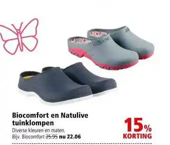 Welkoop Biocomfort en natulive tuinklompen aanbieding