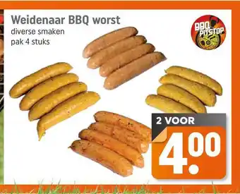 Lekker Makkelijk Weidenaar bbq worst aanbieding