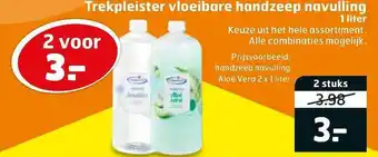 Trekpleister Trekpleister vloeibare handzeep navulling aanbieding