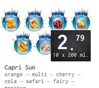 Naanhof Capri sun orange - multi - cherry - cola - safari - fairy monster 10x200 ml aanbieding