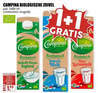 MCD Supermarkt Campina biologische zuivel aanbieding