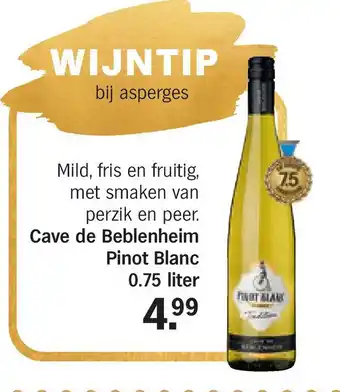 Albert Heijn Cave de Beblenheim Pinot Blanc 0.75 liter aanbieding