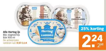 Albert Heijn Hertog IJs aanbieding