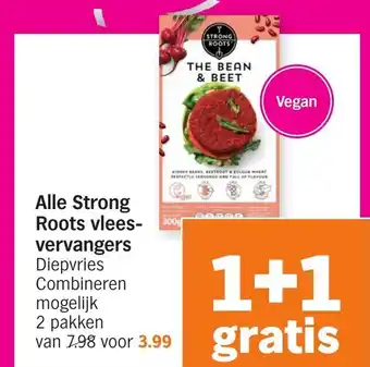 Albert Heijn Strong Roots vleesvervangers 1+1 aanbieding