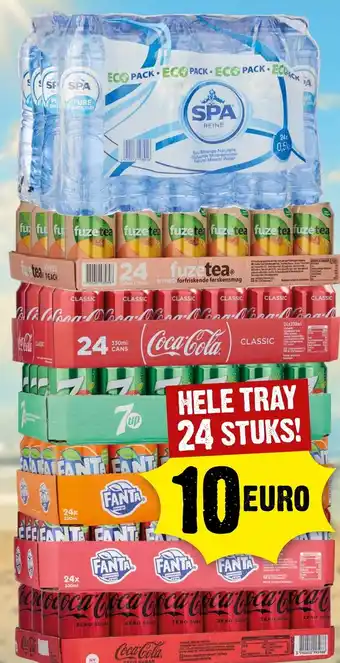 Dirck 3 Coca-Cola, Fanta, Spa Reine, Fuze Tea, 7UP 24st aanbieding