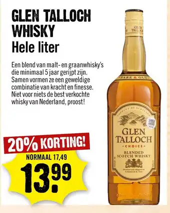 Dirck 3 Glen Talloch whisky 1L aanbieding