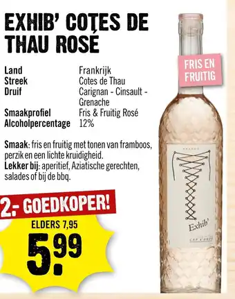 Dirck 3 Exhib' Cotes de Thau Rose 750ml aanbieding