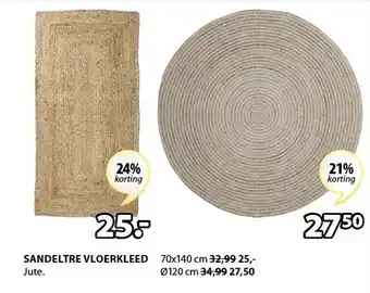 Jysk Sandeltre Vloerkleed Jute aanbieding