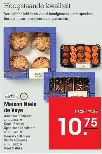 Sligro Maison Niels de Veye amandel friandises art.nr. 494649 aanbieding