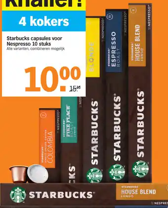 Albert Heijn Starbucks capsules 4 stuks aanbieding