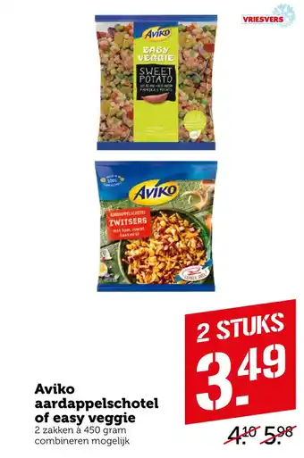 Coop Aviko aardappelschotel of easy veggie 450gram aanbieding