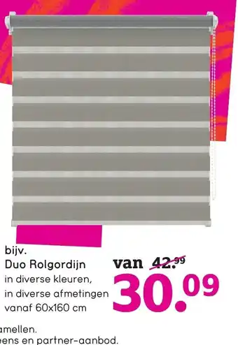 Leen Bakker Duo rolgordijn 60*160 cm aanbieding