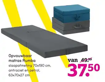 Leen Bakker Opvouwbaar matras Rumba 70*190 cm aanbieding