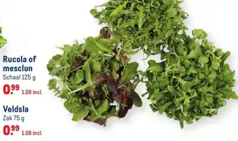 Makro Rucola of mesclum 125g / Veldsla 75g aanbieding