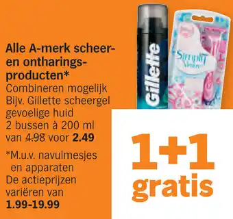 Albert Heijn All A-merk scheer- en ontharingsprodocten aanbieding