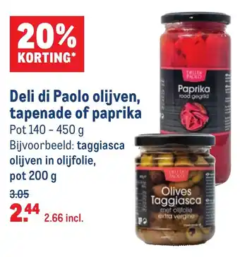 Makro Deli di Paolo olijven, tapenade of paprika 140-450g aanbieding