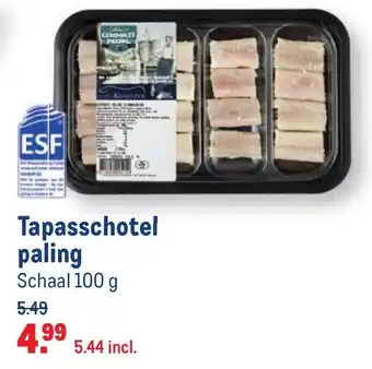 Makro Tapasschotel paling 100g aanbieding