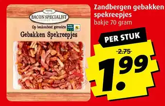 Boni Zandbergen gebakken spekreepjes aanbieding