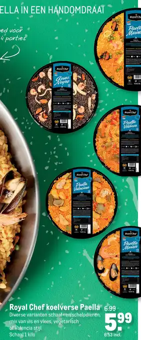 Makro Royal Chef koelverse Paella aanbieding