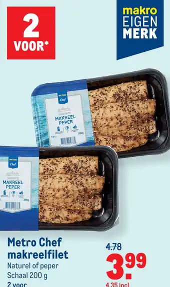 Makro Metro Chef makreelfilet aanbieding
