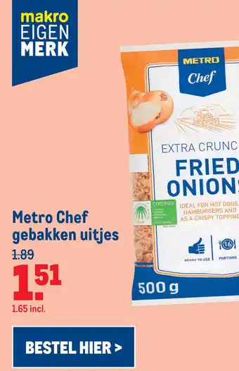 Makro Metro Chef gebakken uitjes aanbieding