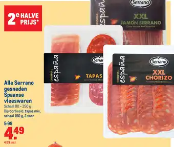 Makro Alle Serrano gesneden Špaanse vleeswaren aanbieding