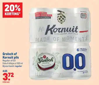 Makro Grolsch of Kornuit pils aanbieding