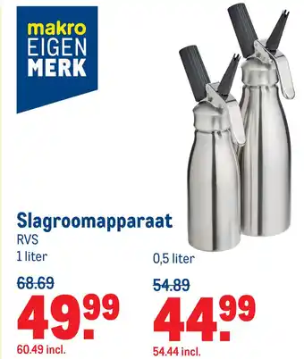 Makro Slagroomapparaat aanbieding