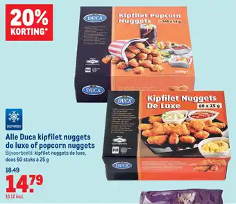 Makro Alle Duca kipfilet nuggets de luxe of popcorn nuggets aanbieding