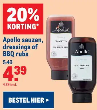 Makro Apollo sauzen, dressings of BBQ rubs aanbieding