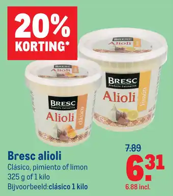 Makro Bresc alioli aanbieding