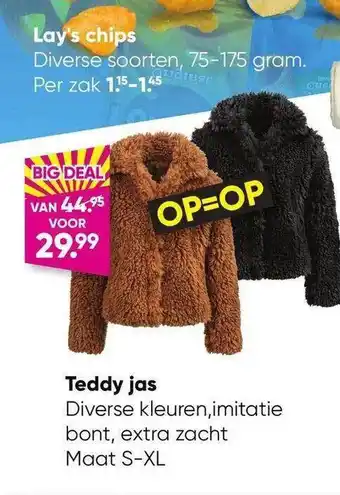 Big Bazar Teddy jas aanbieding