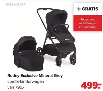 Baby-Dump Rudey exclusive mineral grey combi-kinderwagen aanbieding