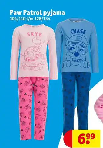 Kruidvat Paw Patrol pyjama 104/110 t/m 128/134 aanbieding