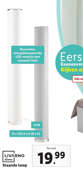 Lidl Livarno home staande lamp aanbieding