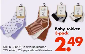 Wibra Baby sokken 3-pack aanbieding