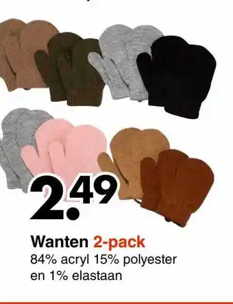 Wibra Wanten 2-pack aanbieding