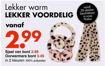 Wibra Sjaal van bont of oorwarmers bont aanbieding