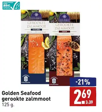 ALDI Golden seafood gerookte zalmmoot 125g aanbieding