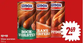 ALDI Unox worsten 550g aanbieding