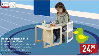 ALDI Home creation 2-in-1 kinderstoel-/tafel aanbieding