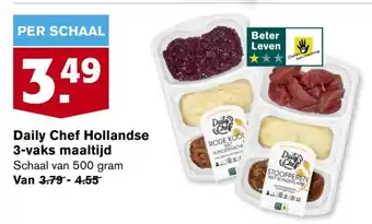 Hoogvliet Daily Chef Hollandse 3-Vaks Maaltijd Schaal van 500gram aanbieding