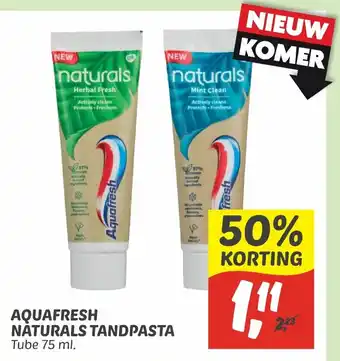 Dekamarkt Aquafresh Natural Tandpasta tube 75 ml aanbieding