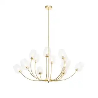 Lampenlicht.nl Klassieke hanglamp goud met glas 12-lichts - elien aanbieding