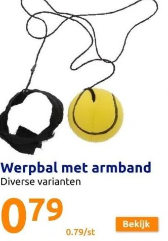 Action Werpbal met armband aanbieding
