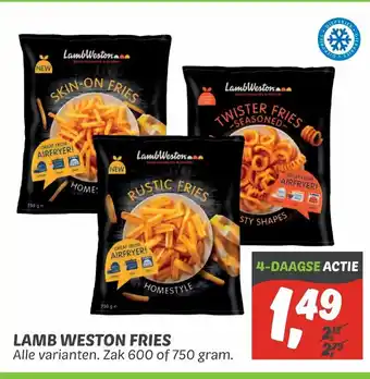 Dekamarkt Lamb Weston Fries zak 600 of 750 gram aanbieding